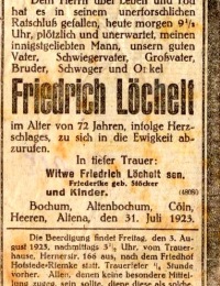 Friedrich G.A. Löchelt Todesanzeige